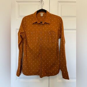 Duluth Trading Co Women’s Orange Polka Dot Shirt